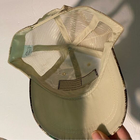 US Flag Trucker Hat mesh Brown Camouflage Infinity Snap Back Cap realtree - Picture 5 of 5